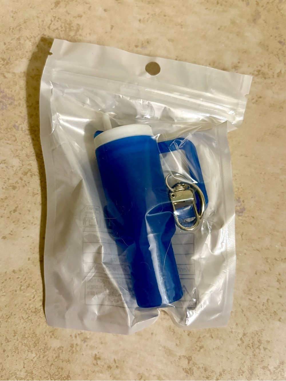 NWT-Mini Blue Tumbler Cup Keyring-Purse Charm